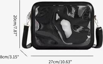 Generic PVC Clear Crossbody Bag, Womens Transparent Messenger Bag, Zipper Portable Wallet Purse Shoulder Bag for Small Item Travel(White)