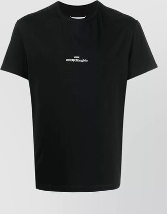 Maison Margiela cotton t shirt embroidered detail round neck