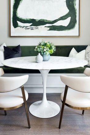 Fusion Living Marble Tulip Large Circular Dining Table