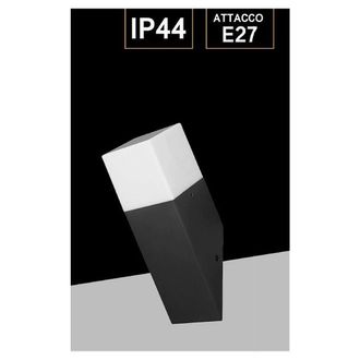 Trade Shop Trade Shop Traesio - Trade Shop - Applique A Muro Obliquo Esterno Attacco E27 In Alluminio Lampada Parete Ip44 B250 - Negro