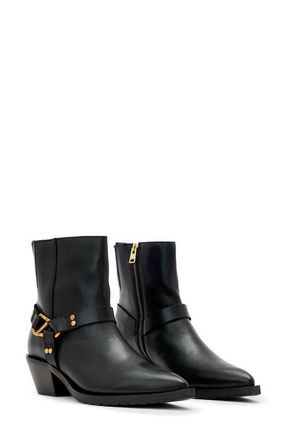 AllSaints Fox Moto Bootie in Black at Nordstrom, Size 11Us