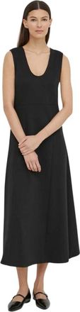 Marc O'Polo Mouwloze Jurk tot op de knie - Dames - Casual kleedjes - Zwart - XS - Katoen - Kleedjes