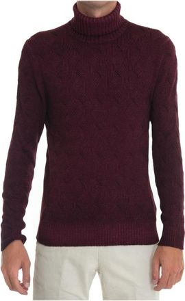 Gran Sasso Coltrui in Kabelbreisel Stone Washed - Heren - Coltruien - Rood - 3XL - Wol - Truien & Vesten