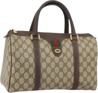 Gucci Pre-owned Handbags, female, Beige, Size: ONE SIZE Pre-owned Canvas Handbag