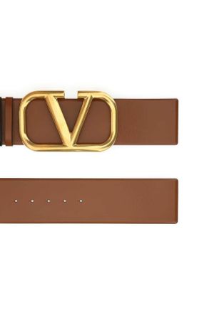 Valentino Garavani Womens Brown Leather Vlogo Signature Reversible Belt Selner Cinture