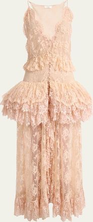 Chlo&eacute; Lace Tiered Gown