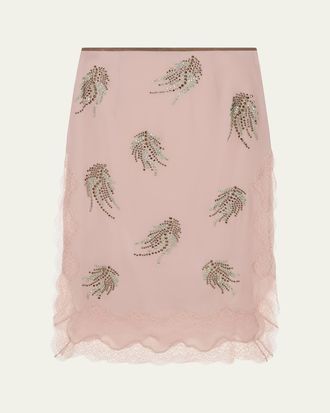 16Arlington Liri Embellished Silk Midi Skirt