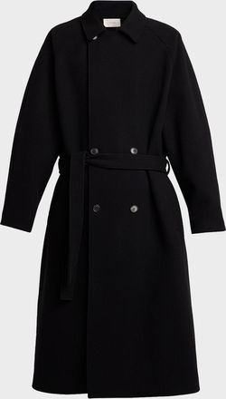 The Row Mens Wool Belted Double-Breasted Coat