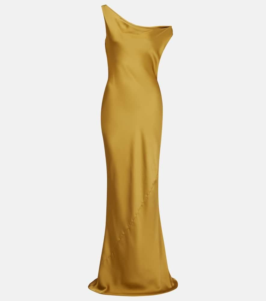 slim fit dress slacks NORMA KAMALI Size XXS Gold Polyester Blend Long Sleeve Fishtail Evenin –  Sui Generis Designer Consignment main image 0