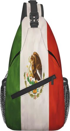Generic Vintage Mexico Mexican Flag National Flag Sling Bag Adjustable Cross Body Bag With Zipper Backpack For Casual Women Shopping