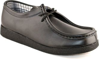 Route 21 Mens Coated Leather Back to School Casual Lace Up Wallaby Shoes Size 6-12-UK 6-UK 6 Black