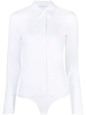 Patrizia Pepe poplin shirt body - women - Cotton/Polyamide/Spandex/Elastane - 46 - White
