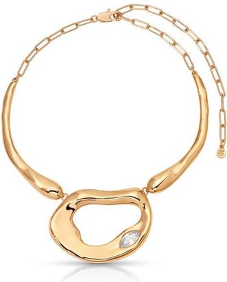 Ettika Molten Marquise Crystal Necklace in Gold at Nordstrom