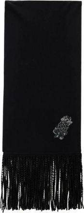 Roberto Cavalli Wollen en kasjmier sjaal met Monogram RC - Dames - Wintersjaals - Zwart - ONE Size - Wol - Accessoires