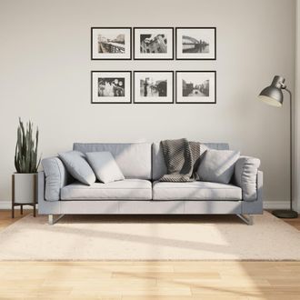 vidaXL Vidaxl - Alfombra De Pelo Corto Suave Lavable Huarte Beige 140x200 Cm