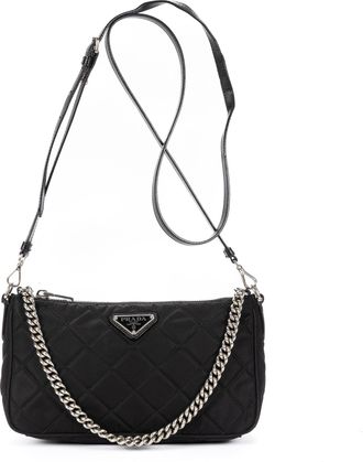 Prada Pre-owned Womens Chain Crossbody Shoulder Bag - Black - One Size