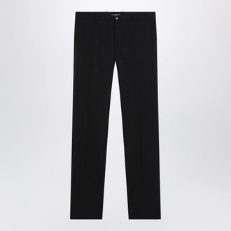 Dolce & Gabbana Pantaloni slim sartoriali neri in misto cotone