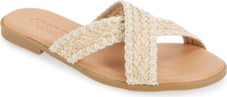 Cordani Felice Slide Sandal in Rafia Beige at Nordstrom, Size 7.5Us