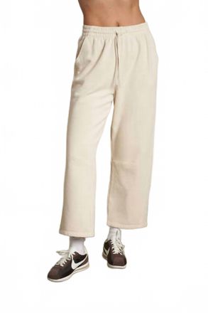 perfectwhitetee Fallon Fleece Barrel Sweatpant In Sugar
