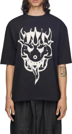 Yohji Yamamoto Chito Graphic Short Sleeve Tee in Black at Nordstrom, Size X-Large