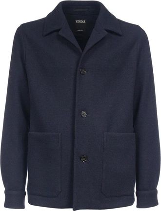Ermenegildo Zegna Alpe Chore Jacket in wol en kasjmier - Heren - Zomerjassen - Blauw - L - Wol - Jassen