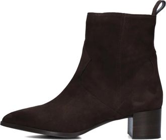 Notre-V Bruine Su&egrave;de Enkellaarsjes Stijlvol Model - Dames - Laarzen met Hak - Bruin - 41 EU - Su&egrave;de - Schoenen