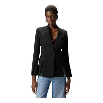 Pinko Pinko, Jassen, Dames, Zwart, L, Polyester, Carciofo Giacca