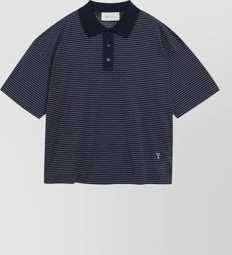 Ami polo shirt striped pattern short sleeves collar