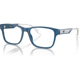 Emporio Armani 55mm Rectangle optical glasses in Blue at Nordstrom