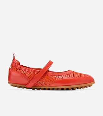 Cole Haan Womens GrandPr&oslash; Travina Mary Jane Ballet Flats - Orange Size 10.5