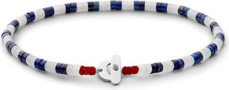 Miansai Mens Kai Lapis & Moonstone Bracelet in Sterling Silver/Blue at Nordstrom, Size Medium