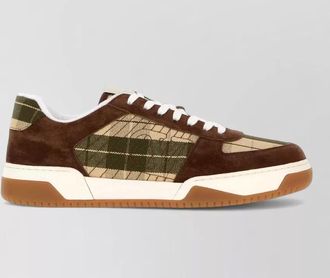 Valentino Garavani suede leather and fabric low-top sneakers