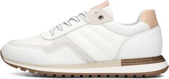 Mazzeltov Schoenen, Heren, Wit, 43 EU, Leer, Witte Leren Lage Sneakers