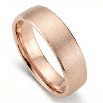 Pompeii3 Mens Brushed Beveled Edge Weddign Band 14k Gold or Platinum