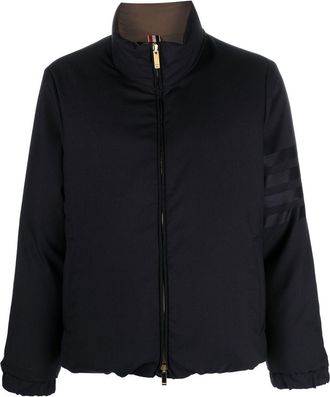 Thom Browne reversible down-feather puffer jacket - women - Wool/Polyester/Goose Down/Feather - 36 - Blue