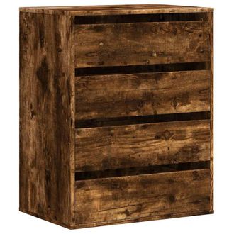 Berkfield Home Corner Chest of Drawers Smoked Oak 60x41x76 cm Engineered Wood in Brown | Size: 60 x 41 x 76 cm
