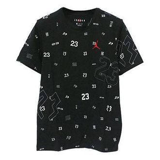 Nike Jordan Air Jordan Round Neck Full Print Basketball Athleisure Casual Sports Short Sleeve Black AT0551-010