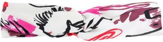 Lygia & Nanny Bethania knotted abstract-print headband - women - Elastane/Polyamide/Fabric - One Size - White