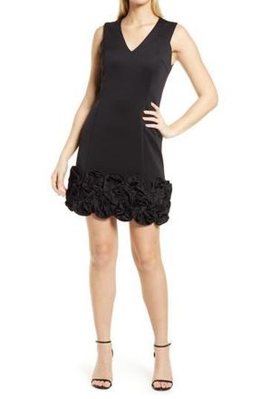 Julia Jordan Donna Ricco Cupcake Hem Scuba Sheath Dress in Black at Nordstrom Rack, Size 2