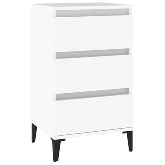 vidaXL Vidaxl - Mesita De Noche Madera Contrachapada Blanca 40x35x70 Cm