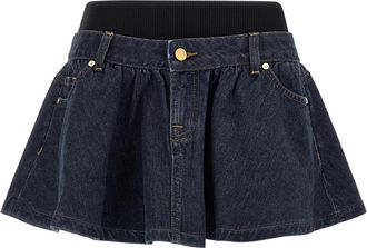 7 For All Mankind Denim Skirts, female, Blue, W28, Banded Mini