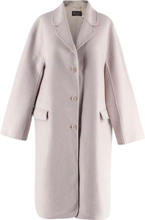 Loro Piana Grey Single Breasted Cashmere Coat Size XL