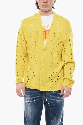Givenchy Cardigan in Misto Alpaca con Design Open Work Givenchy