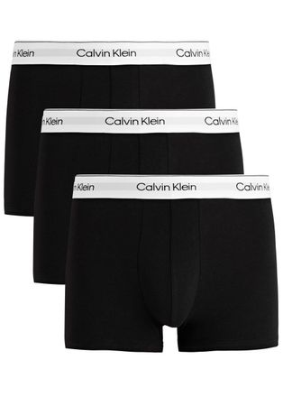 Calvin Klein Modern Stretch-cotton Trunks - set of Three - Black And White - S