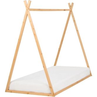 Beliani Beliani - Letto per bambini con baldacchino in legno di pino chiaro 90 x 200 cm Saurat