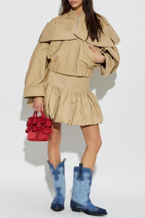Ganni Cotton Jacket, Womens, Beige