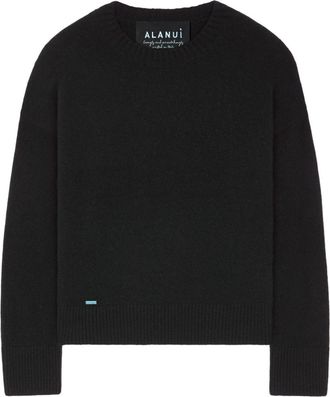 Alanui ribbed-edge cashmere-blend jumper - women - Cashmere/Silk/Polyester - S - Black