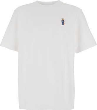 Maison Kitsuné White T-shirt With Fox Head Patch In Cotton Man