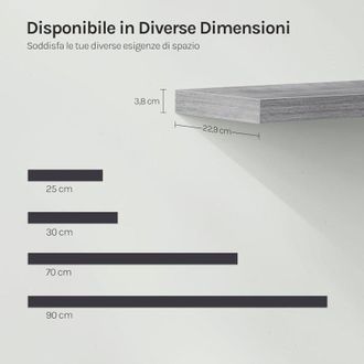 Woltu Woltu - 2 Estantes De Pared Para Sal&oacute;n, Estudio, Cocina, 90 Cm, Roble Gris