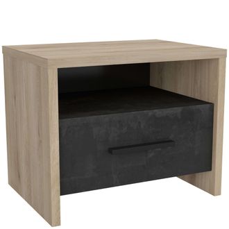 M&S Collection M&s - Mesita De Noche Dormitorio Principal Estilo Industrial Urano 50x36x40 Cm